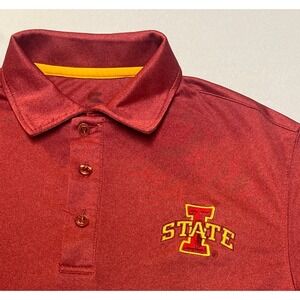 Colosseum Men's Polo Iowa St. Cyclones Size Medium Red Embroidered Logo
